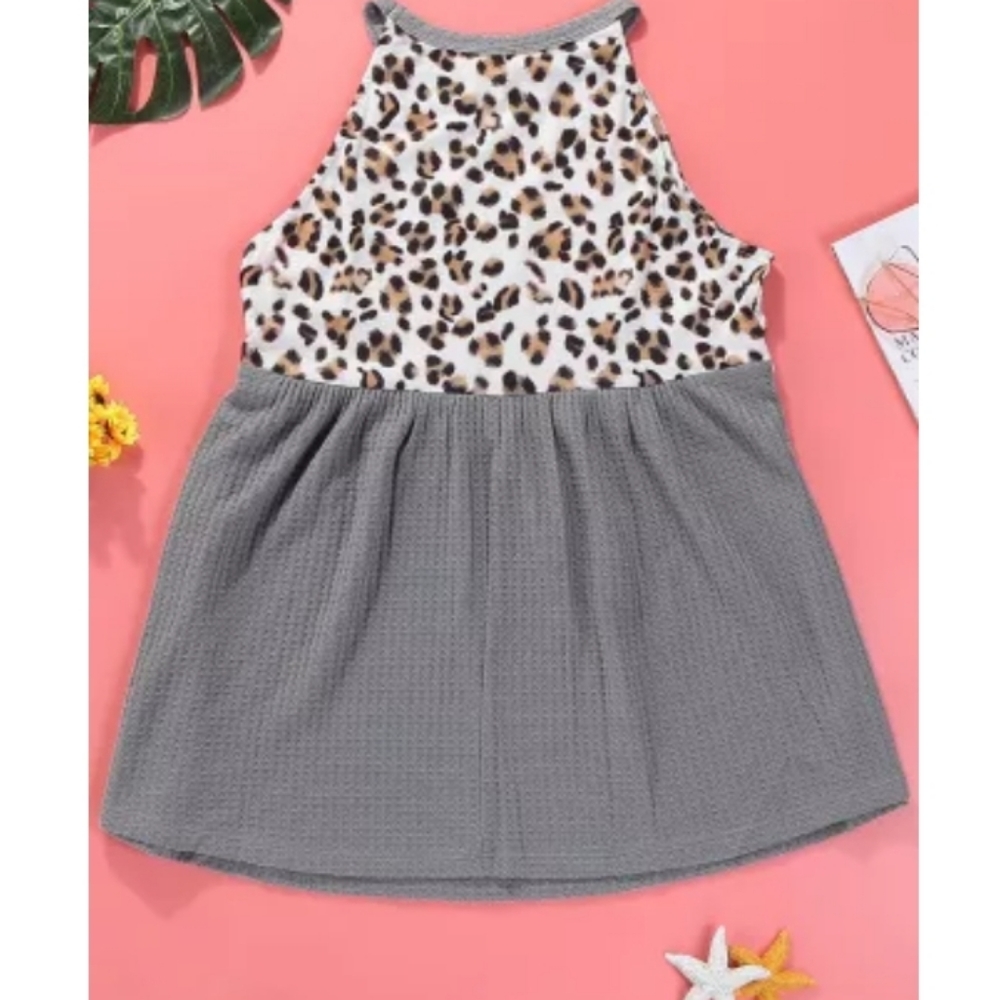 🍭1 XL left🌼New Boutique leopard babydoll top - Picture 6 of 8